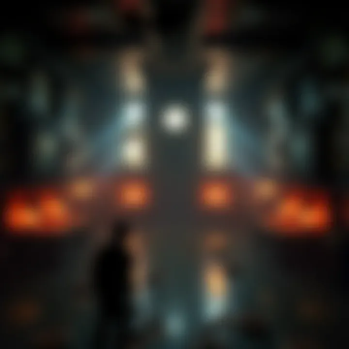 Escape Room in Resident Evil A tense escape room setting from Resident Evil featuring eerie lighting and complex puzzles