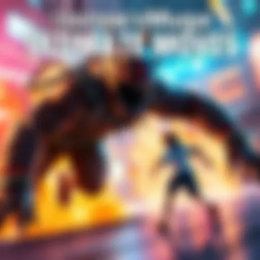 A gamer skillfully evades an attack from Mauga's ultimate move in a vibrant gaming environment.