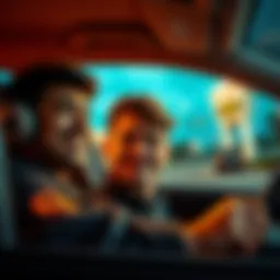 Esfand smiles while ordering at the Whataburger drive-thru, with a playful expression.