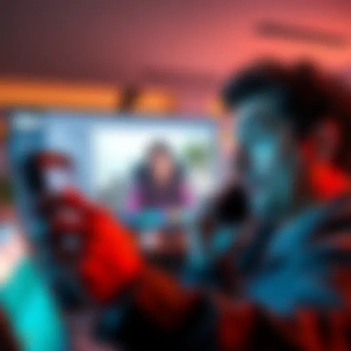 Esfand talking on the phone, looking curious and engaged, while Maya appears on screen during a video call.