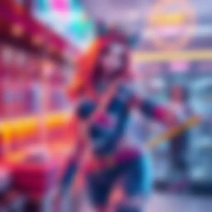 A vibrant display of Esme in the item shop, showcasing her colorful design and features, ready for fans to grab.