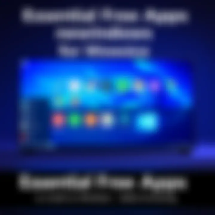 A selection of key free applications displayed on a new Windows desktop, ready for installation.