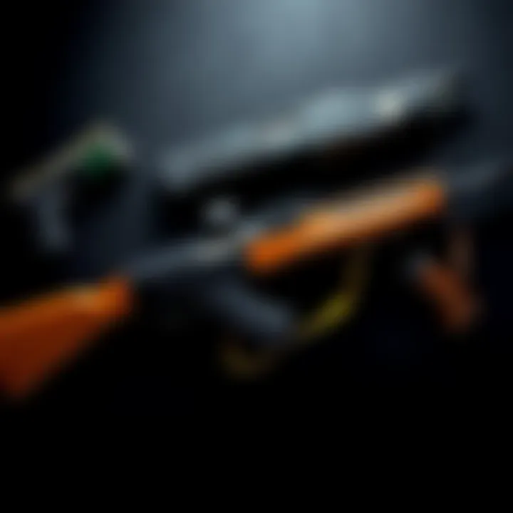 A selection of weapons including a pistol, shotgun, and rifle featured against a dark background, representing choices for Resident Evil 4 gameplay.