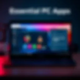 A laptop screen showing various essential apps like Firefox, VLC, and Visual Studio Code open on the desktop.