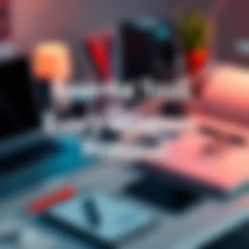 A variety of modern tools including a laptop, planner, and smartphone on a desk