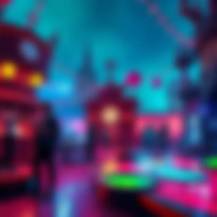 A scene from the Estival event featuring players engaging with vibrant challenges and puzzles in an imaginative setting.