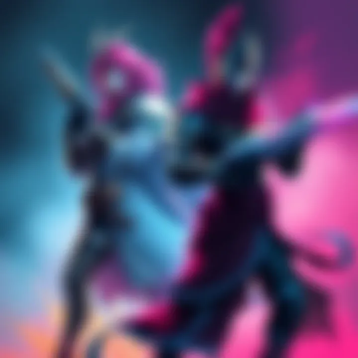 Eternal Warriors Artwork Digital artwork in MS Paint featuring two stylized warrior characters inspired by Warframes, showcasing vibrant colors and strong poses.