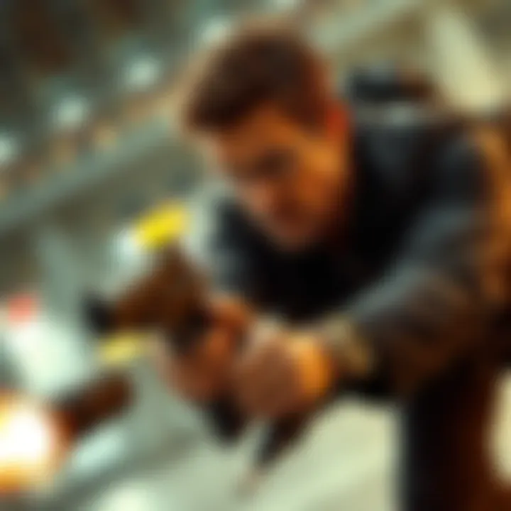 Ethan Hunt pursuing a target in a thrilling chase scene