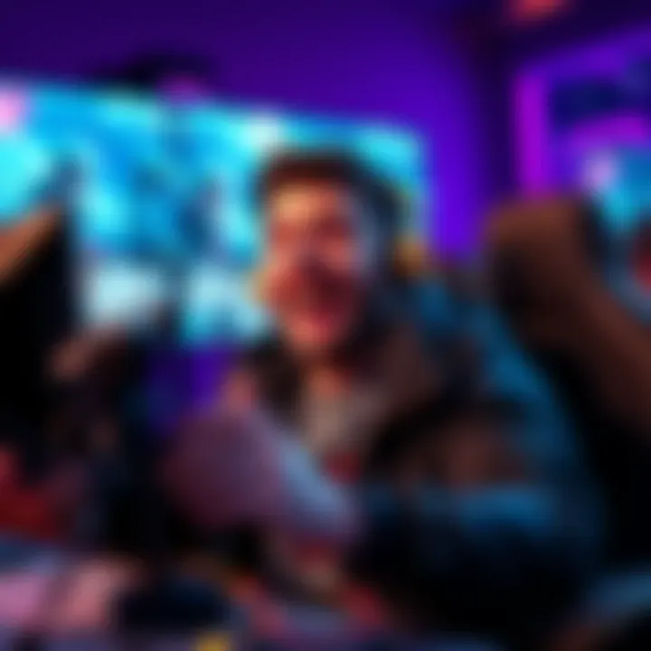 Ethan reacting joyfully while using the Unlimited TPS Camera Mod, showing comedic expressions. He's engaged in gaming, with vivid graphics displayed on the screen.