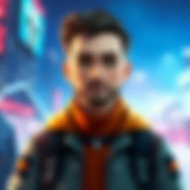 A custom Xbox avatar resembling Ethan Winters with unique features and clothing choices, set against a gaming background