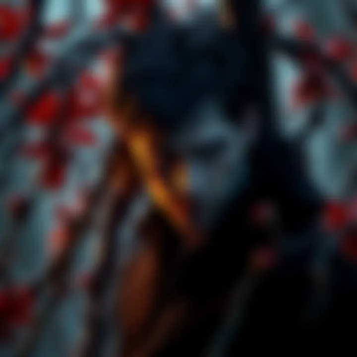 Ethan Winters appears surrounded by dark, ominous vines symbolizing the megamycete, hinting at his possible survival beyond death.