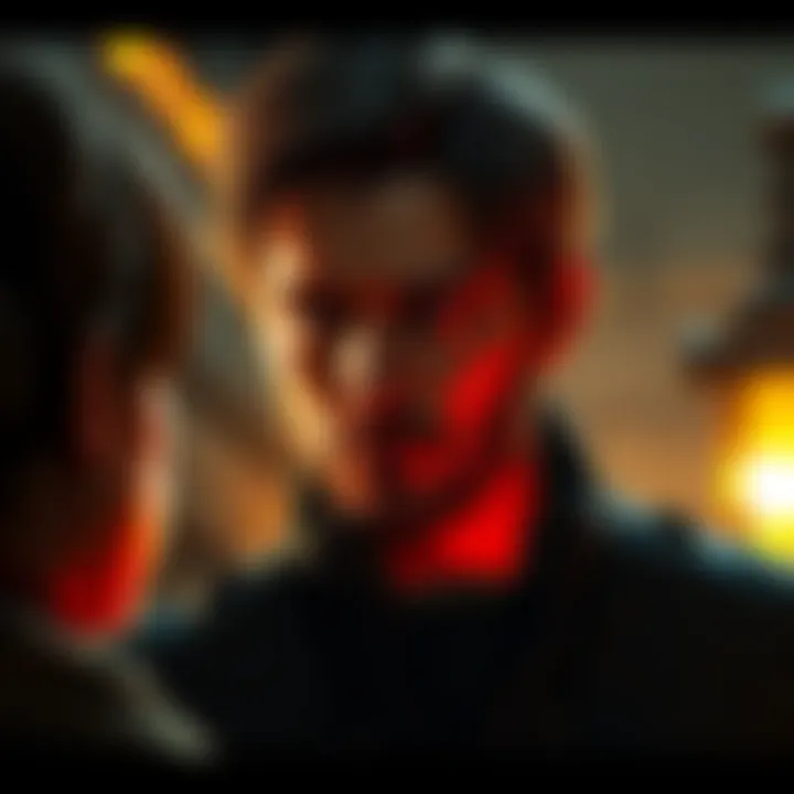 Ethan's Face Reveal in Resident Evil 7 Ethan's face shown during a dramatic moment with Mia at the end of Resident Evil 7