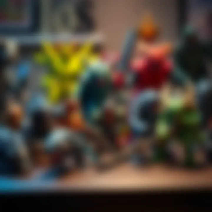 A collection of Monster Hunter action figures displayed on a table, showcasing both detailed craftsmanship and ethical packaging.