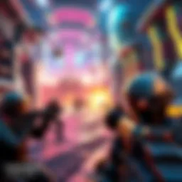 Gameplay scene from Enemy Territory Quake Wars Players in combat with futuristic weapons in a vibrant map from Enemy Territory Quake Wars