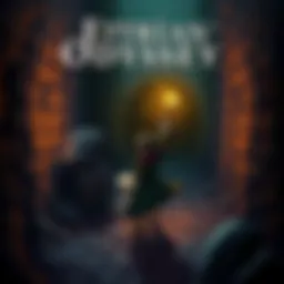 A character exploring a dark dungeon with a map and a torch in hand, surrounded by stone walls and shadows.