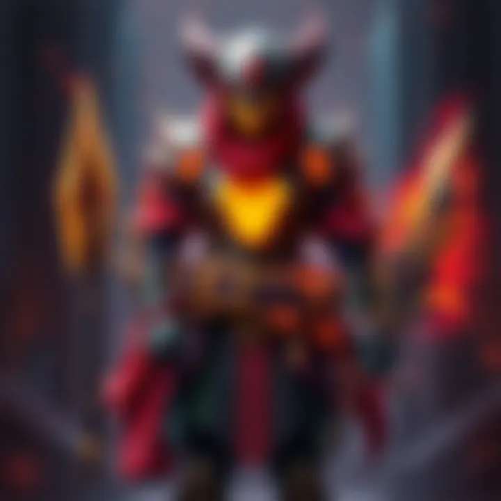 A Warlock wearing the new Eunoia gear, showcasing its unique design and vibrant colors, alongside the Dawnblade and Fighting Lion weapons.