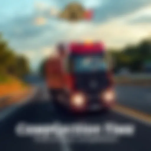 A screenshot showing the fastest completion time record for Euro Truck Simulator 2 with a truck on the road