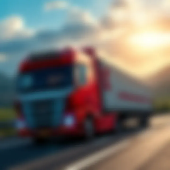 A screenshot of Euro Truck Simulator 2 showing a truck driving through a European landscape on PS5.