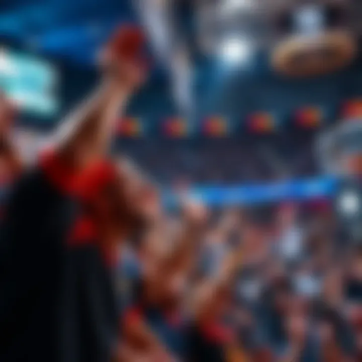 EuroLeague Basketball Atmosphere Fans cheering passionately during a EuroLeague game in Greece, showcasing the energy of the crowd.