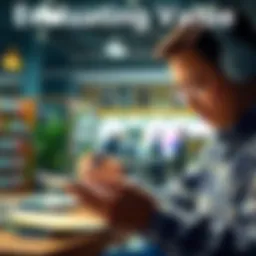Person examining a product with a calculator and notes for value assessment