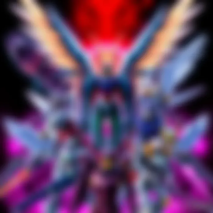 A collage of various Angels from the Evangelion series showing their unique designs and abilities