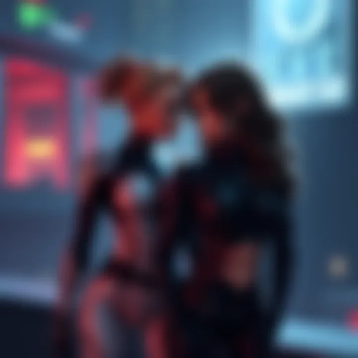 Eve and Maya standing together in a dramatic scene from Parasite Eve, showcasing their relationship and emotional connection.