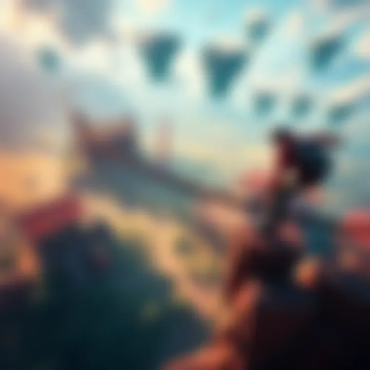 A player performs a parkour stunt in a vibrant, open world filled with obstacles and beautiful scenery.