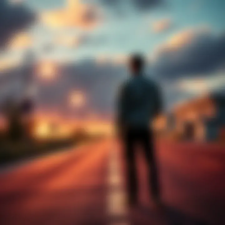 A person making a decision at a crossroads, representing daily choices and actions.