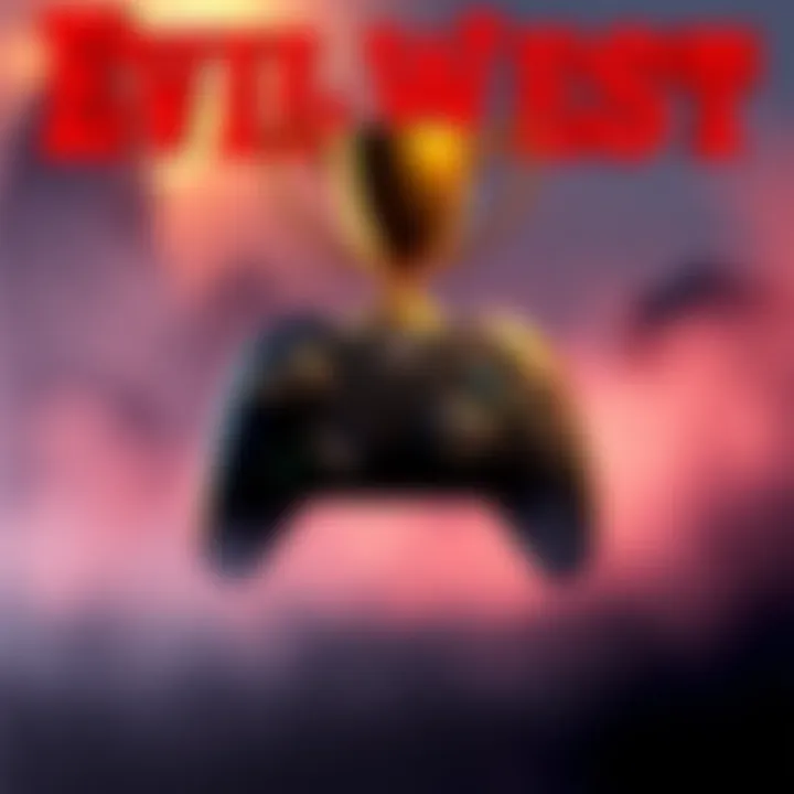 Announcement of Evil West Winner A graphic showing a game controller with a trophy, representing the announcement of the Evil West contest winner on Humble Choice.