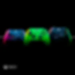 A timeline showing different designs of Xbox controllers from the original to the latest model