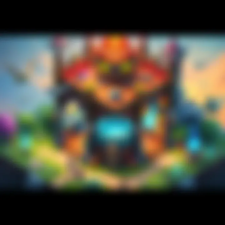 An interactive home base in a video game, showing upgrades and changes as players progress, featuring characters and vibrant environments.