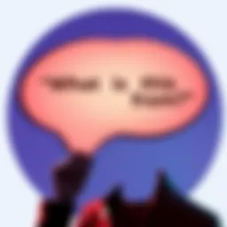 A person thinking while looking at a speech bubble with the phrase 'What is this from?'
