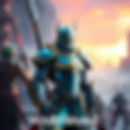 Excalibur character reaching level 30 in Warframe, showcasing its sleek design and armor, set against a vibrant battlefield background.