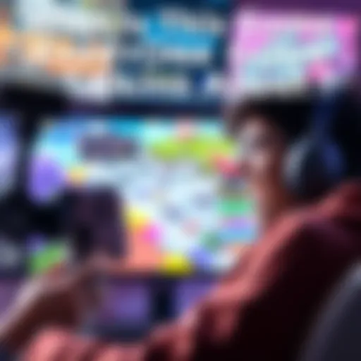 A player is engaged with a colorful game on their screen, expressing excitement and curiosity about the new title.