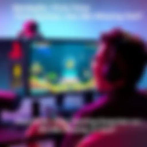 A person sitting in front of a computer with a game loading screen, showing excitement for their first-time experience