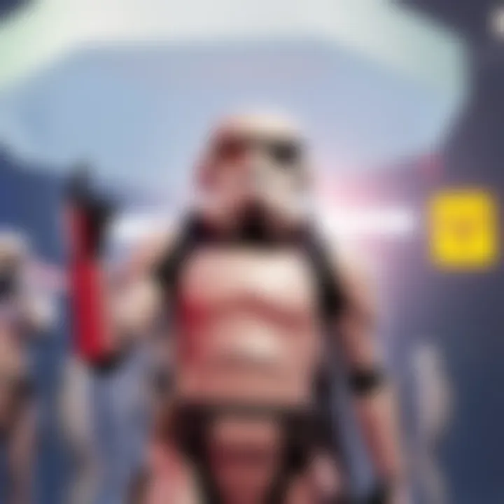 A returning player showcasing new Star Wars skins in the game, standing proudly with a Stormtrooper Titan design.