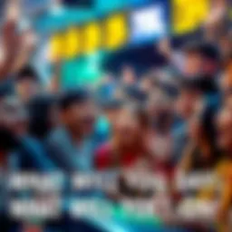 A diverse group of people enthusiastically discussing and placing bets on various options, with expressions of excitement and anticipation.