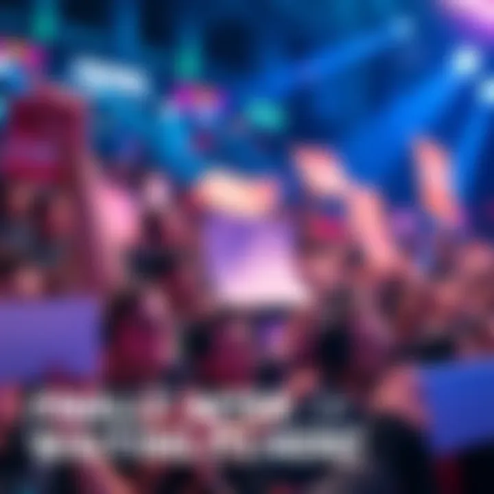 Excited fans celebrating a big announcement A crowd of excited fans holding signs and cheering for a long-awaited event