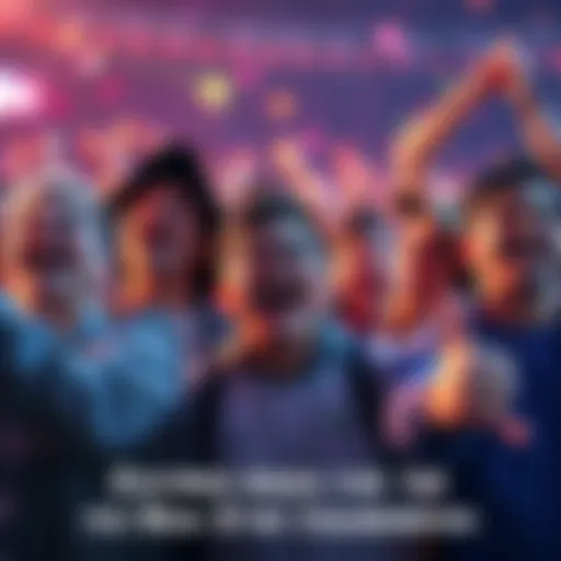 Fans express excitement for a new five-star character and collaborate for an event, showcasing vibrant visuals and enthusiasm in the community.