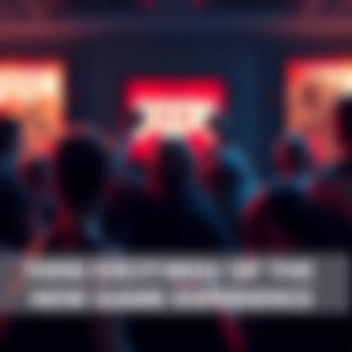 Excited Fans of the New Doom Game Group of fans eagerly discussing the new Doom game with game posters in the background