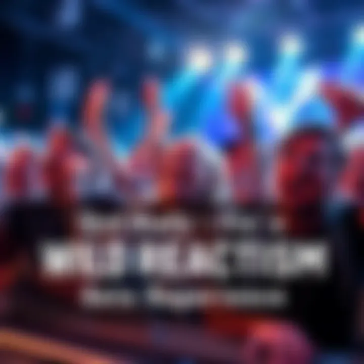 Excited fans reacting wildly A group of enthusiastic fans laughing and reacting energetically during a lively event