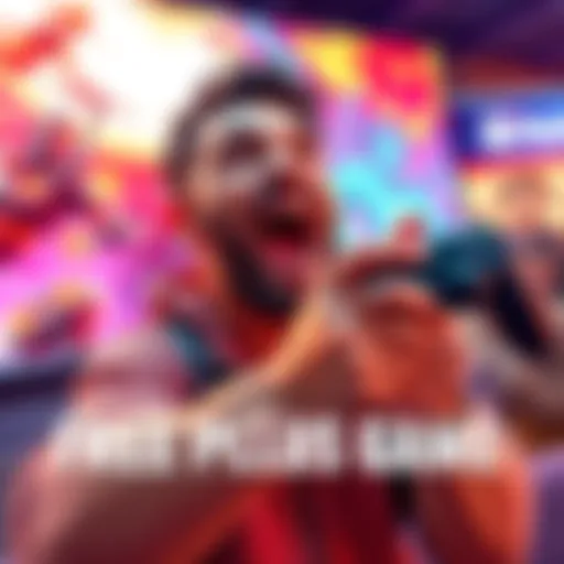 A player expresses excitement while holding a PS4 controller, showcasing the joy of accessing a free game on PS Plus, with vibrant game art in the background.