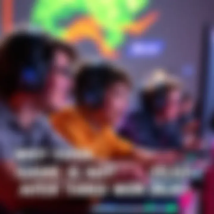 Three players intensely focused on their screens during a gaming session, showcasing their excitement and teamwork.