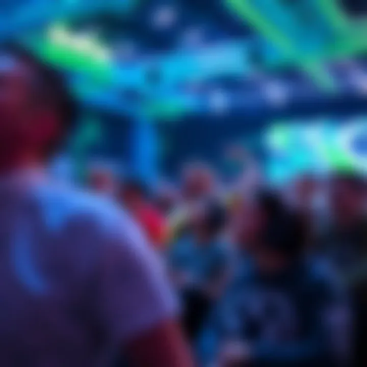 A crowd of excited gamers watching a presentation at the Xbox Games Showcase 2025, eagerly waiting for news about a new Asobo game.