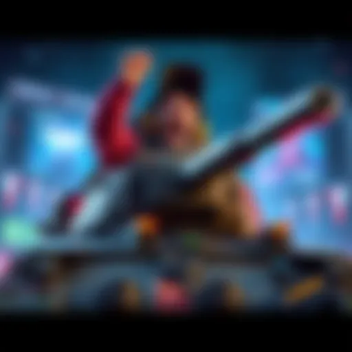 A tank main celebrating the release of a new in-game skin, showcasing their enthusiasm while in gaming gear