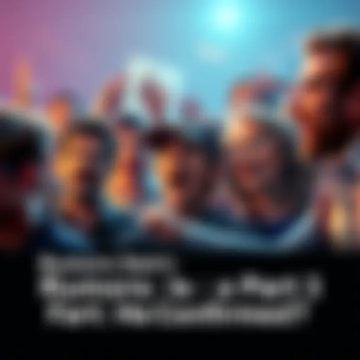 A group of people discussing the possibility of a third installment, displaying various emotions like surprise and curiosity.