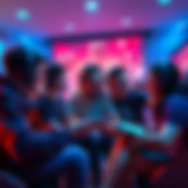 Group of gamers discussing a new game set in Scotland, showcasing excitement and diverse opinions on protagonist accents and narrative