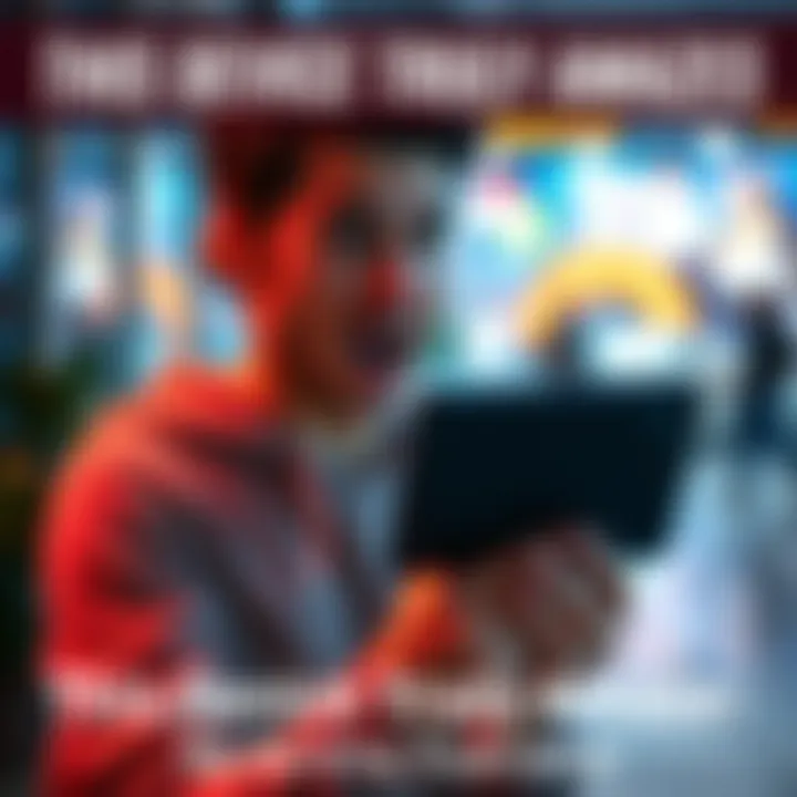 Person holding an impressive device while looking amazed and excited