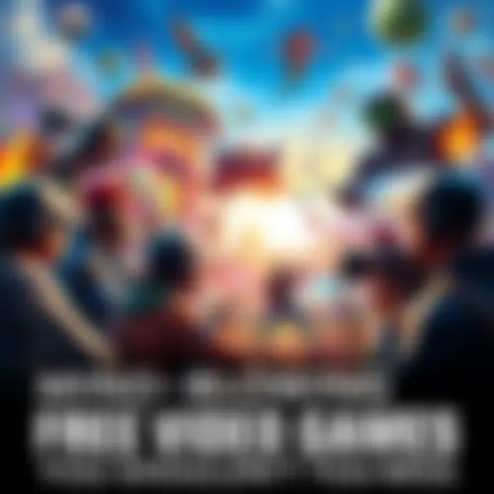 Exciting Free Video Games A collection of popular free video games showcasing vibrant graphics and engaging gameplay, with characters and scenes that captivate players, illustrating the value of zero-cost gaming.