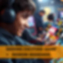 A gamer looking at a selection of video game covers with a joyful expression, searching for thrilling game titles.